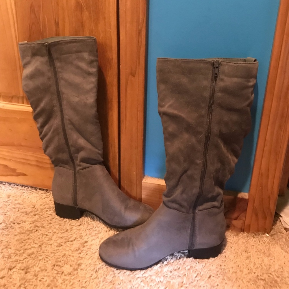 Tall gray boots
